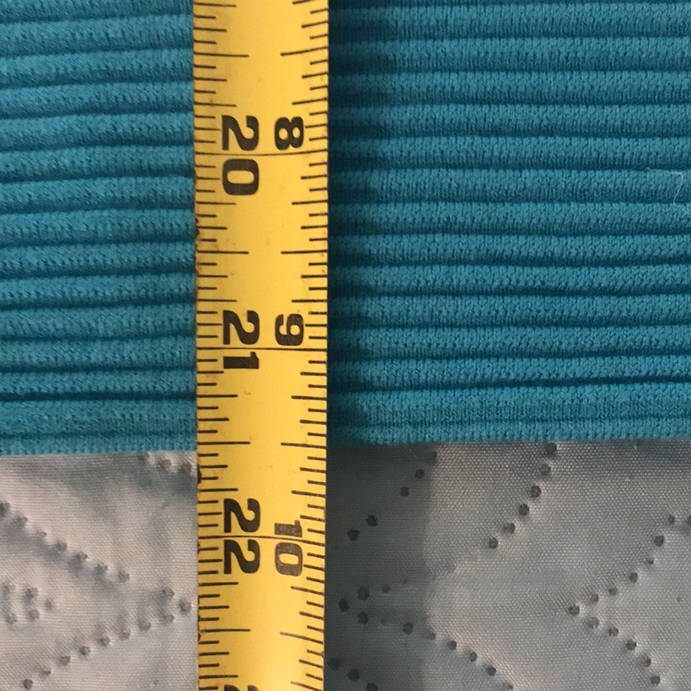 Akris Punto Turquoise Ribbed Sleeveless Cotton Top Cool Back Zipper Size L - Picture 12 of 12